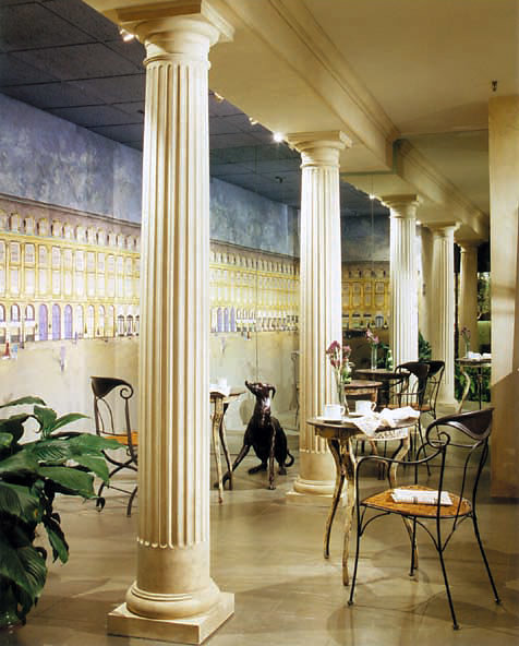 Fluted Tuscan Columns in a Sitting Area
