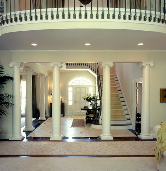 White Scamozzi Columns in a Foyer