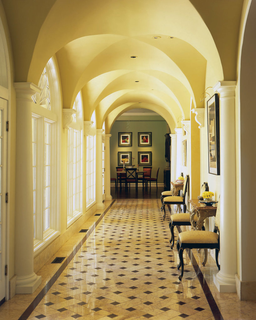 Tuscan PolyStone® Pilasters in a Hallway