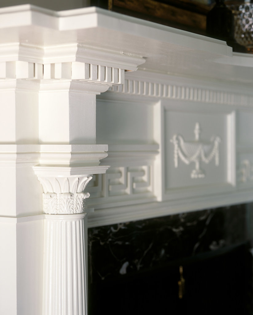 Corinthian Decoration on a Mantel in Chadsworth Cottage