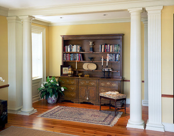 Two Types of Tuscan Columns in a Bedroom
